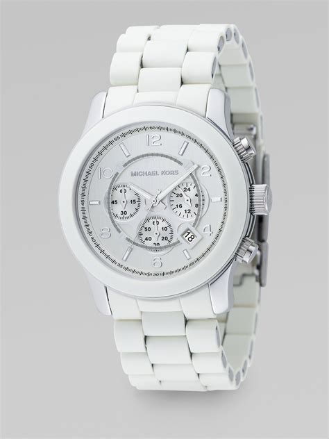 michael kors watch white band.